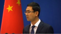 China's Foreign Ministry Spokesman, Geng Shuang says China opposes actions by other countries under the pretext of freedom of navigation that damage its sovereignty, after a U.S. aircraft carrier strike group began patrols in the contested South China Sea. (Photo grabbed from Reuters video)