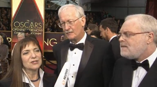 Early arrivals hit the Oscars red carpet in advance of the big show. (Photo grabbed from Reuters video)