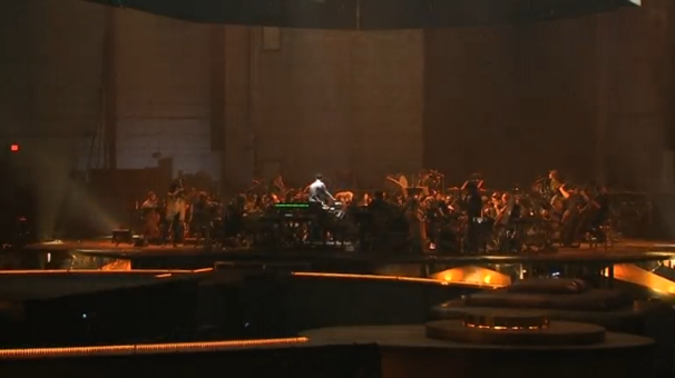 The stage is set for a tour of epic proportions as 'Game of Thrones' composer Ramin Djawadi allows press a first look at rehearsals for the live concert experience. (Photo grabbed from Reuters video)