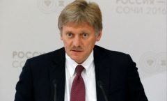 Kremlin spokesman Dmitry Peskov tells a conference call with reporters that an American media report on Donald Trump's presidential campaign having contacts with Russian intelligence officials is not based on any facts and denies allegations Russia has violated U.S. missile treaty.  (photo from Reuters video)