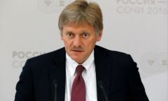 Kremlin spokesman Dmitry Peskov tells a conference call with reporters that an American media report on Donald Trump's presidential campaign having contacts with Russian intelligence officials is not based on any facts and denies allegations Russia has violated U.S. missile treaty. (photo from Reuters video)