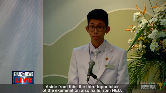 Aldrin Erwin S. Bagang, November 2016 Nurse Licensure Examination (NLE) third placer.  (Photo grabbed from INCTV video)
