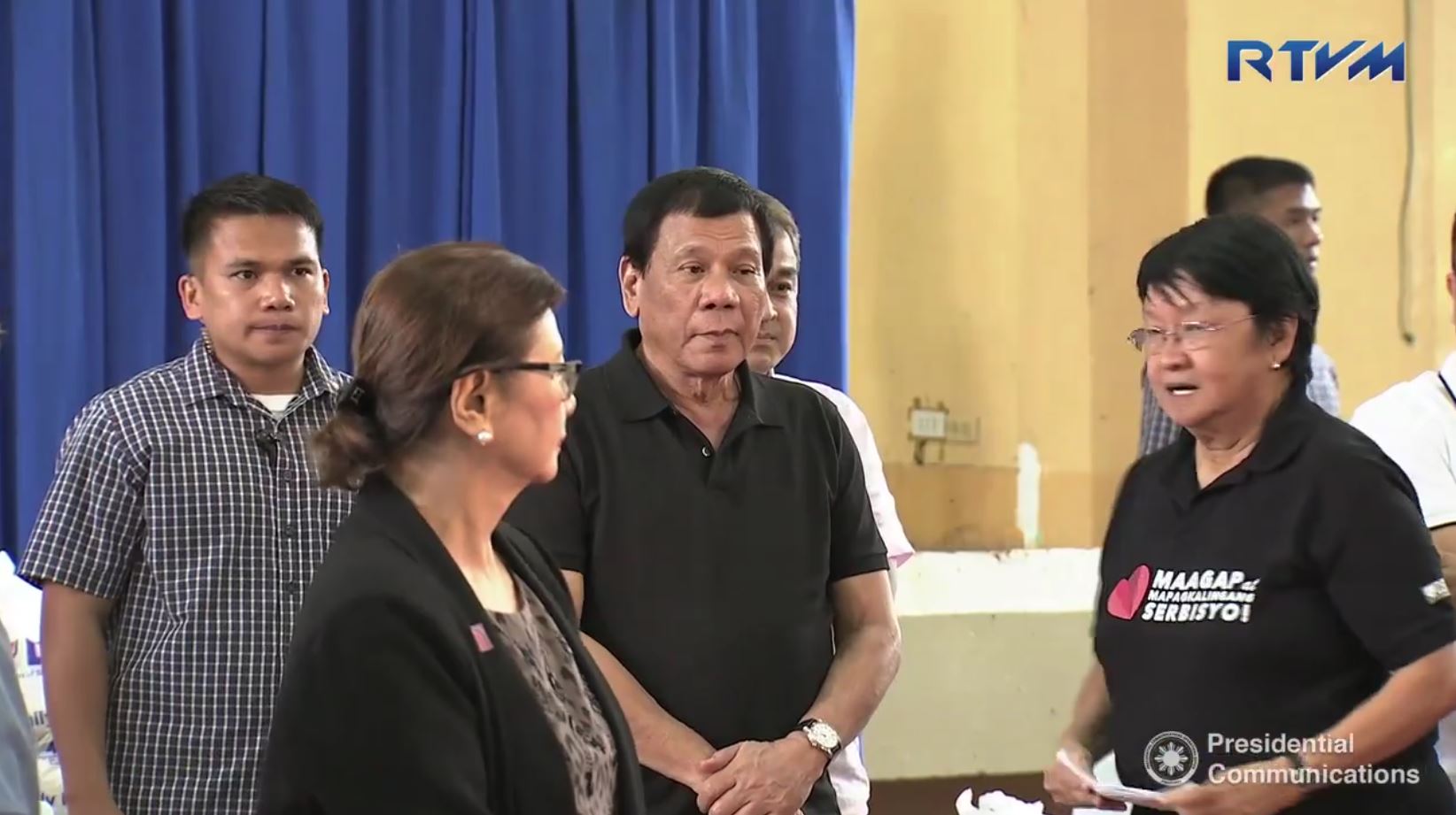 President Rodrigo flew to Surigao del Norte on Sunday, February 12, to personally oversee the relief and rehabilitation efforts being done by the government. (Phot grabbed from RTVM video)