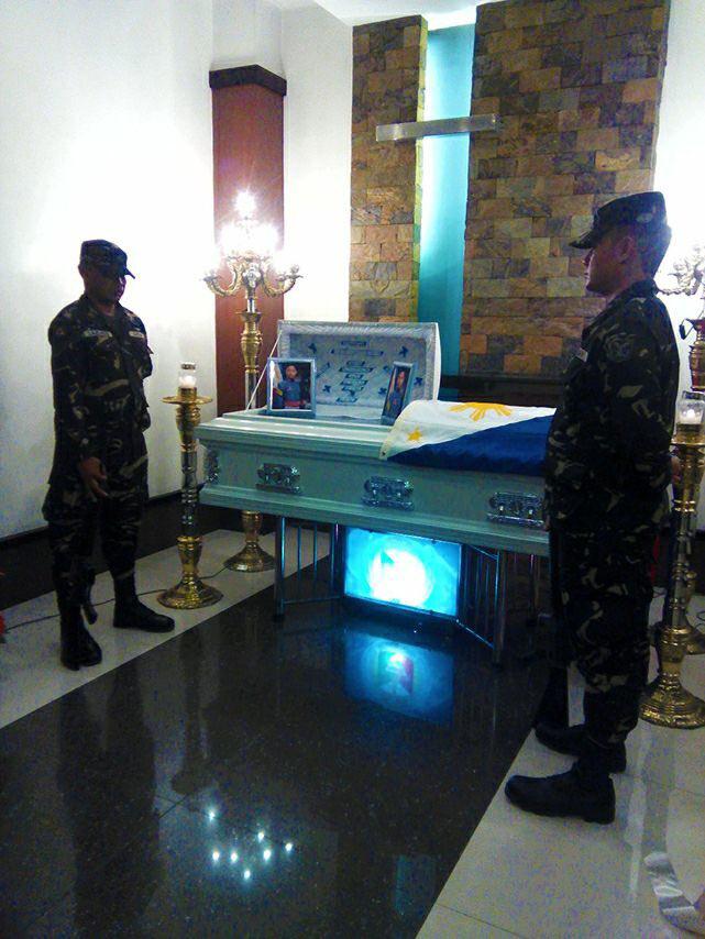 Photo taken at the wake of slain soldier 2nd Lieutenant Victor Alejo in Panacan, Davao City. 