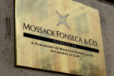 A plate of the Geneva office of the law firm Mossack Fonseca is seen on June 16, 2016 in Geneva. An information technology worker at the Geneva office of Mossack Fonseca, the law firm at the centre of the Panama Papers scandal, has been arrested, Switzerland's Le Temps newspaper reported on June 15, 2016. The paper, citing a source close to the case, said the IT employee had been placed in provisional detention on suspicion of stealing a large haul of confidential documents. / AFP PHOTO / FABRICE COFFRINI