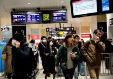 Passengers exit Naka-Meguro subway station in Tokyo on March 3, 2017. Japanese consumer prices picked up in January 2017 for the first time in almost a year, government data showed on March 3, halting a long string of declines as Tokyo struggles to put deflation in the rear view mirror.  / AFP PHOTO / Behrouz MEHRI