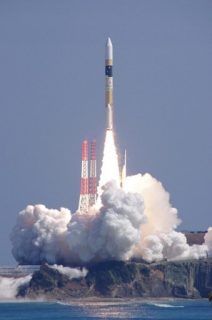 Japan's main H-2A rocket lifts off from its launching pad to carry an information-gathering satellite, "Radar 5" onto orbit at the Tanegashima Space Center in Tanegashima island, Kagoshima prefecture on March 17, 2017. Japan successfully launched a replacement spy satellite as North Korean missiles pose growing threat regional security. / AFP PHOTO / JIJI PRESS / STR / Japan OUT