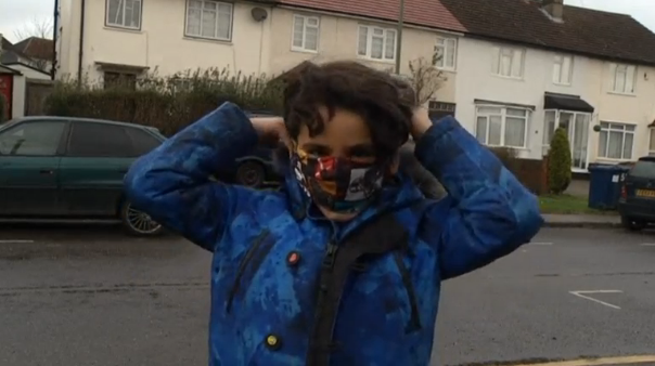 A London-based designer has developed pollution face masks for children to protect them from the city's toxic air. (Photo grabbed from Reuters video)