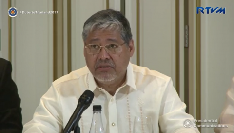 Department of Foreign Affairs acting secretary Enrique Manalo reveals that China is now interested in pushing the Framework on the Code of Conduct on the South China Sea. (Photo grabbed from RTVM video)