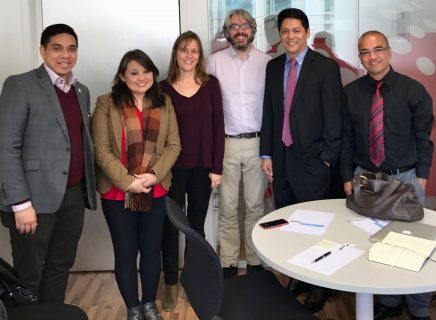 The representatives from Eagle Broadcasting Corporation meet withsophie Nicholson, social media journalist, AFP and Gregoire Lemarchand, head of Social Network Team. (Eagle News Service)