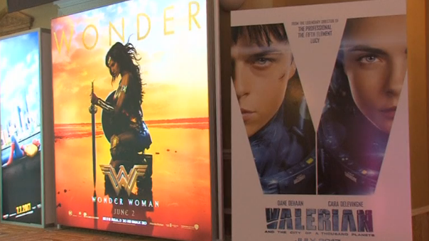 Hollywood studio Warner Bros shows off its upcoming films for 2017 at CinemaCon, including 'Wonder Woman', 'King Arthur: Legend of the Sword' and 'Blade Runner 2049'. (Photo grabbed from Reuters video)