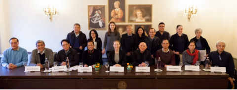 A photo of the panel members of both the Philippine government and the National Democratic Front, as well as third party facilitators in Utrecht, The Natherlands, where both parties agreed to resume peace talks as scheduled in April and June this year. (Photo from NDFP website)