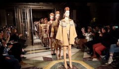 Shades of beige contrasted with dark plum, deep red and brown details dominated the garments of Filipino fashion designer Happy Andrada who showed off her collection at the London Fashion Week last February. (Photo courtesy Love Ann Sison, EBC London Bureau, Eagle News Service) 