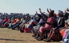 The previous successful food distribution to thousands in Tembisa, South Africa by the Church of Christ.  (Eagle News Service)