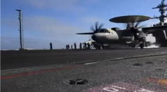 Military planes take off from and land on the USS Carl Vinson in a display of American power in the hotly contested South China Sea. (Photo grabbed from Reuters video)