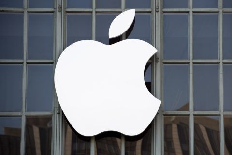 The Apple logo is seen on the outside of Bill Graham Civic Auditorium before the start of an event in San Francisco, California on September 7, 2016. Apple on Wednesday is expected to introduce a new iPhone and perhaps a second-generation smartwatch as it polishes its lineup of devices to shine during the year-end shopping season. The rumor mill has been grinding away with talk of iPhone 7 models that will boast faster chips, more sophisticated cameras, and improved software while doing away with jacks for plugging in wired headphones. / AFP PHOTO / Josh Edelson