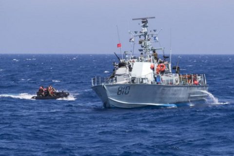 An Israeli vessel type Dvora is seen during the "Novel Dina 17" training session in the Mediterranean Sea on April 4, 2017. Israel's navy had historically been one of the smaller and less well-known parts of its military. Although more than 90 percent of Israels imports come via sea, in the wars with Arab neighbours in the 1960s and 1970s, the airforce and ground troops played the primary roles. But in the years since the 2006 war, a key change has occurred: Israel has discovered major gas fields off its coast. Protecting the non-moving "easy targets" of gas platforms, the commander said, provides a new challenge. For that reason the country is investing in new warships, the Saar 6. / AFP PHOTO / JACK GUEZ