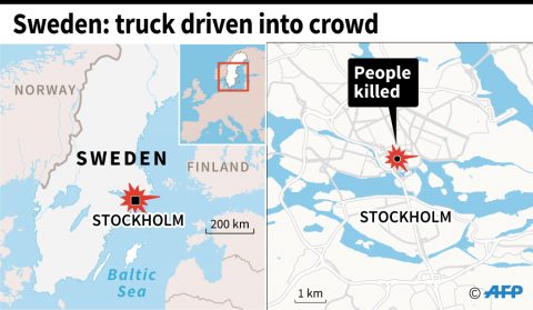 Infographics on Sweden truck attack (courtesy Agence France Presse)