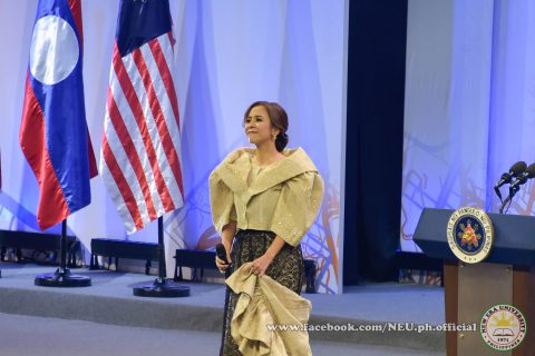 Filipina singer Rachel Alejandro performs one of the ASEAN songs during the opening ceremonies of the 30th ASEAN Summit in Manila on Saturday, April 29, 2017. (Photo courtesy Jaimar Orosa/New Era University)