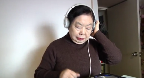 Dumpling maker by day, club DJ by night -- an 82-year-old Japanese woman, who goes by the moniker DJ Sumirock, spins techno tunes for club-goers in Tokyo.(photo grabbed from Reuters media)