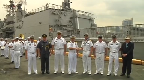 The New Zealand frigate 'Te Kaha' docks in the Philippines for a goodwill visit aimed at strengthening maritime cooperation.(photo grabbed from Reuters video)