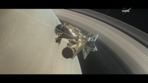 NASA prepares for "grand finale" of Cassini when spacecraft will crash into Saturn.(photo grabbed from Reuters video)