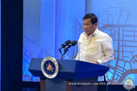 President Rodrigo Duterte speaks at the opening of the 30th ASEAN Summit in Manila on Saturday, April 29, 2017. (Photo courtesy Jaimar Orosa/New Era University)