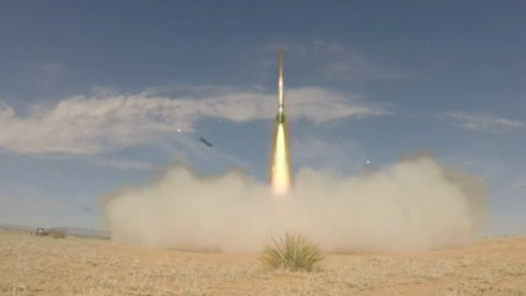 A rocket completely designed and manufactured by students reaches an altitude of 144,000 feet (43,891 meters), setting what is believed to be a new record.(photo grabbed from Reuters video)