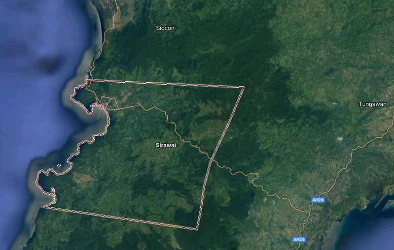 Civilian armed forces at armandong grupo, nagkabakbakan sa Sirawai, Zamboanga del Norte. (Photo courtesy of www.googlemaps.com)