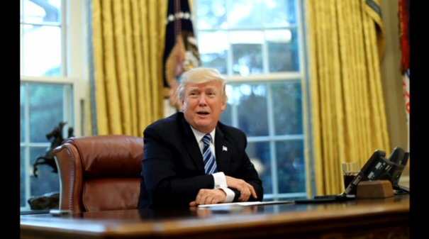 In an interview with Reuters, U.S. President Donald Trump says he wants South Korea to pay for $1-billion THAAD missile defense system. (Photo grabbed from Reuters video)