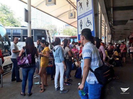 Situation at the Araneta bus terminal on Wednesday. Aily Millo, Eagle News Service