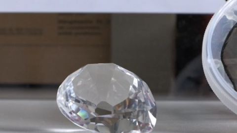 Researchers at Augsburg University say they have created the world's largest disclosed synthetic diamond.(photo grabbed from Reuters video)