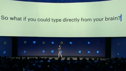 Facebook reveals it's studying ways for people to communicate by thought and touch.(photo grabbed from Reuters video)