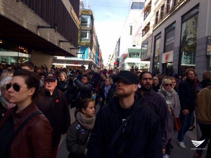 Swedes mourn terror truck attack victims (Photo by Pauline Bautista, Eagle News Service) 