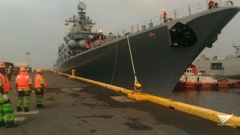 The Russian warship Varyag docked at Pier 15 of the Manila South Harbor. Jerold Tagbo, Eagle News Service