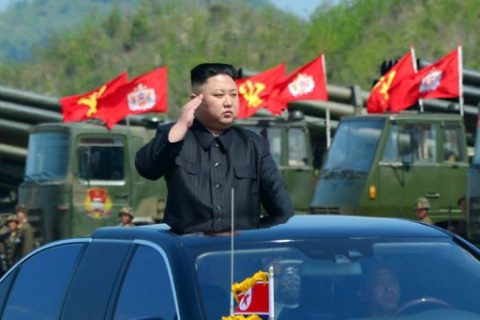 This undated picture released by North Korea's official Korean Central News Agency (KCNA) on April 26, 2017 shows North Korean leader Kim Jong-Un (C) attending the combined fire demonstration of the services of the Korean People's Army in celebration of its 85th founding anniversary at the airport of eastern front. / AFP PHOTO / KCNA VIA KNS / STR / South Korea OUT / REPUBLIC OF KOREA OUT ---EDITORS NOTE--- RESTRICTED TO EDITORIAL USE - MANDATORY CREDIT "AFP PHOTO/KCNA VIA KNS" - NO MARKETING NO ADVERTISING CAMPAIGNS - DISTRIBUTED AS A SERVICE TO CLIENTS THIS PICTURE WAS MADE AVAILABLE BY A THIRD PARTY. AFP CAN NOT INDEPENDENTLY VERIFY THE AUTHENTICITY, LOCATION, DATE AND CONTENT OF THIS IMAGE. THIS PHOTO IS DISTRIBUTED EXACTLY AS RECEIVED BY AFP. /