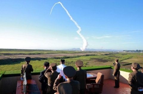 This undated picture released from North Korea's official Korean Central News Agency (KCNA) on May 28, 2017 shows North Korean leader Kim Jong-Un (C-in white shirt) watching the test of a new anti-aircraft guided weapon system organized by the Academy of National Defence Science at an undisclosed location. North Korean leader Kim Jong-Un has overseen a test of a new anti-aircraft weapon system, state media said on May 28, amid mounting tensions in the region following a series of missile tests by Pyongyang. / AFP PHOTO / KCNA VIA KNS / STR / - South Korea OUT / REPUBLIC OF KOREA OUT ---EDITORS NOTE--- RESTRICTED TO EDITORIAL USE - MANDATORY CREDIT "AFP PHOTO/KCNA VIA KNS" - NO MARKETING NO ADVERTISING CAMPAIGNS - DISTRIBUTED AS A SERVICE TO CLIENTS THIS PICTURE WAS MADE AVAILABLE BY A THIRD PARTY. AFP CAN NOT INDEPENDENTLY VERIFY THE AUTHENTICITY, LOCATION, DATE AND CONTENT OF THIS IMAGE. THIS PHOTO IS DISTRIBUTED EXACTLY AS RECEIVED BY AFP. /