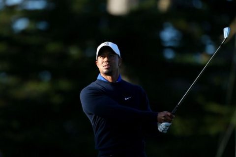 DALY CITY, CA - JUNE 12: Tiger Wood of the United States watches his shot during a practice round prior to the start of the 112th U.S. Open at The Olympic Club on June 12, 2012 in Daly City, California. Andrew Redington/Getty Images/AFP