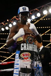 NEW YORK, NY - FEBRUARY 27: Terence Crawford poses for a photo after defeating Henry Lundy to retain the WBO World Championship at Madison Square Garden on February 27, 2016 in New York City. Mike Stobe/Getty Images/AFP