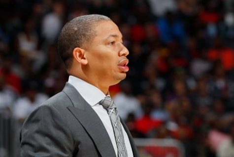 ATLANTA, GA - OCTOBER 10: Tyronn Lue of the Cleveland Cavaliers looks on during the game against the Atlanta Hawks at Philips Arena on October 10, 2016 in Atlanta, Georgia. NOTE TO USER User expressly acknowledges and agrees that, by downloading and or using this photograph, user is consenting to the terms and conditions of the Getty Images License Agreement. Kevin C. Cox/Getty Images/AFP