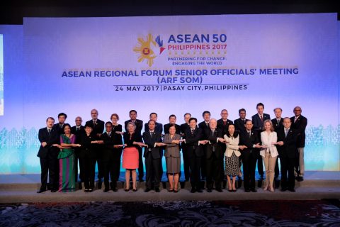 DFA Assistant Secretary Barber-De La Vega (center) with the ARF Senior Officials and the ASEAN Deputy Secretary-General for the ASEAN Political-Security Community