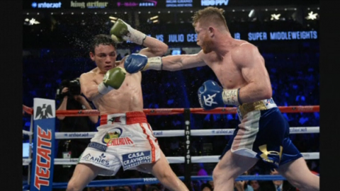 Canelo Alvarez dominated and easily defeated fellow Mexican Julio Cesar Chavez, Jr, earning a unanimous decision win Saturday (May 6) night at the T-Mobile Center in Las Vegas.(photo grabbed from Reuters video)
