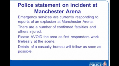 British police said there were a number of fatalities in a reported explosion at an Ariana Grande concert in the northern English city of Manchester on Monday (May 22).(photo grabbed from Reuters video)