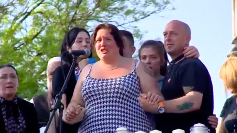 The mother of a Manchester bombing victim asked for unity at a vigil in their hometown of Bury on Wednesday (May 24). Photo grabbed from Reuters video file.