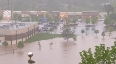Flooding of historic proportions in Missouri.  (Photo grabbed from Reuters video)