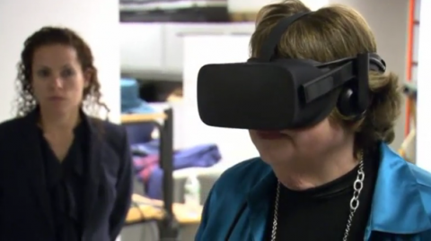 New York University researchers have developed a system combining virtual reality with a pressure sensing mat they say could help people with vestibular dysfunction, which effects parts of the inner ear and brain and results in problems with balance and those suffering from vertigo or dizziness as a result of a brain injury.(photo grabbed from Reuters video)