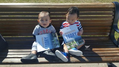 These two cute toddlers hold special copies of God's Message magazine of the Iglesia Ni Cristo for all to see. (Eagle News Service)