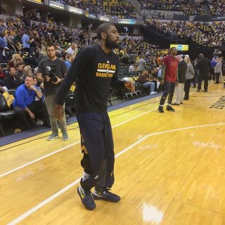Kyrie Irving warms up before the Cavs take on the Pacers. He finished with 28 points. 