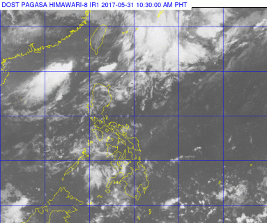 Satellite image as of May 31, 2017 courtesy PAGASA DOST