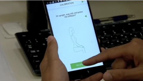 Slouching over screens could be a thing of the past thanks to a wearable gadget that reminds you to sit up straight.(photo grabbed from Reuters video)